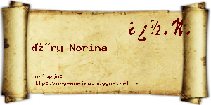 Őry Norina névjegykártya